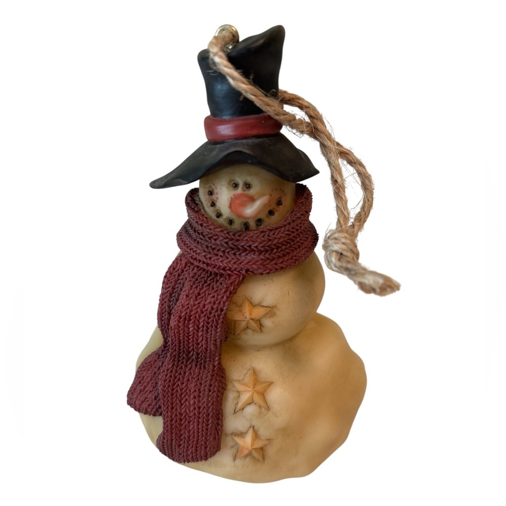 Folksy Snowman Resin Ornament